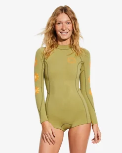 Billabong x Smiley 2/2mm Spring Fever - Fato de surf de cal&ccedil;&atilde;o e manga comprida para Mulher