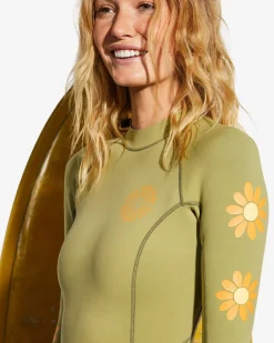 Billabong x Smiley 2/2mm Spring Fever - Fato de surf de cal&ccedil;&atilde;o e manga comprida para Mulher