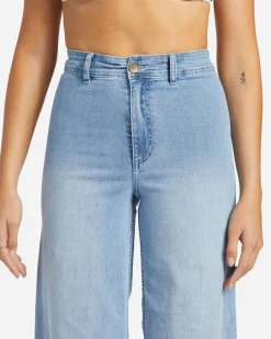 Free Fall Indigo - Calças de perna larga para Mulher