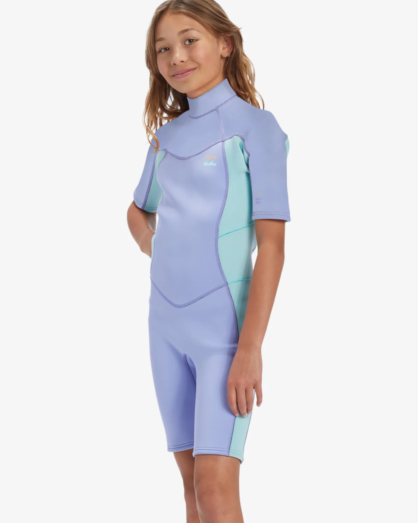 2mm Foil - Back Zip Short Sleeve Springsuit para crianças 4-16