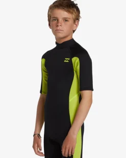 2mm Foil - Back Zip Short Sleeve Springsuit para crian&ccedil;as 4-16
