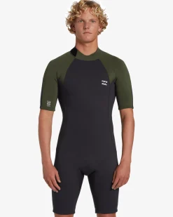 2mm Foil - Back Zip Short Sleeve Springsuit para Homem
