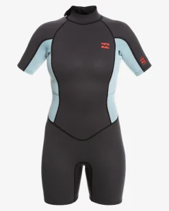 2/2mm Launch - Fato de surf de calção e manga curta com fecho nas costas para Mulher