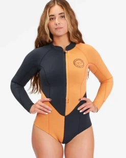 2/2mm Salty Dayz - Body para surf de manga comprida, com fecho &agrave; frente para Mulher