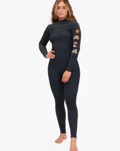 5/4mm Salty Dayz Natural 2022 - Fato de surf com fecho no peito para Mulher