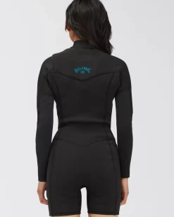 2/2mm Synergy - Fato de surf de calção e manga comprida com fecho no peito para Mulher
