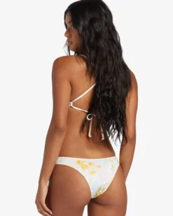 Peaceful Palms Cocoa - Cueca de biqu&iacute;ni com cintura descida para Mulher