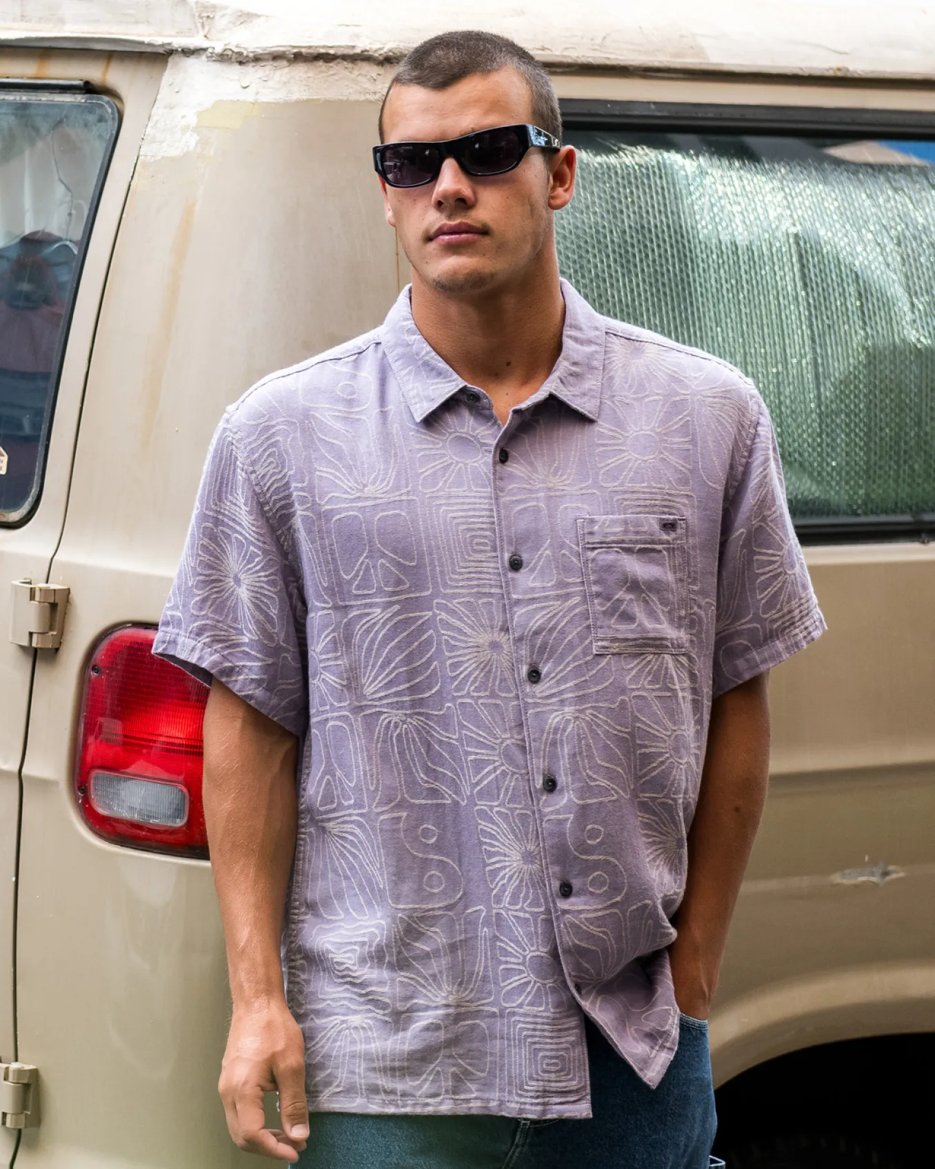 Sundays Jacquard - Camisa de manga curta para Homem
