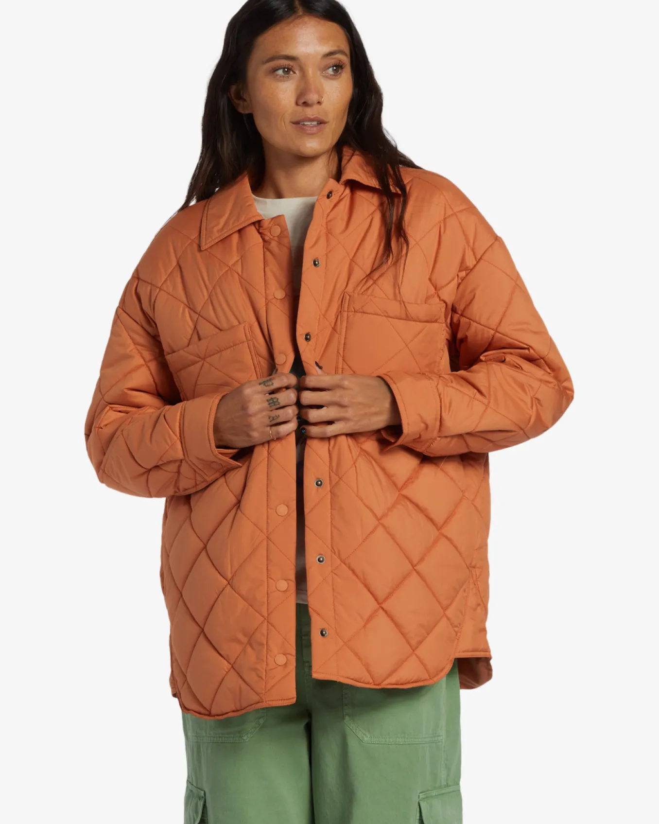 Transport Shacket - Sobrecamisa com frente de mola para Mulher